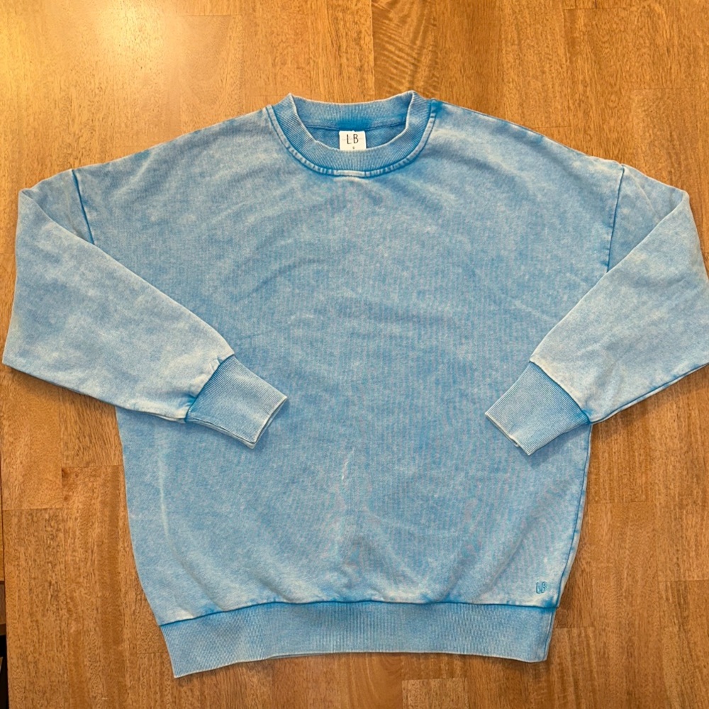 EUC Little Bipsy Acid Wash Crewneck – Light Blue – Size S
